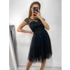 Šaty společenské tylové krátký rukáv dámské (S/M ONE SIZE) ITALSKá MóDA IM9238938/DUR (Velikost S/M/L, Barva bílá)
