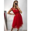 Šaty společenské tylové krátký rukáv dámské (S/M ONE SIZE) ITALSKá MóDA IM9238938/DUR (Velikost S/M/L, Barva bílá)