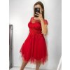 Šaty společenské tylové krátký rukáv dámské (S/M ONE SIZE) ITALSKá MóDA IM9238938/DUR (Velikost S/M/L, Barva bílá)