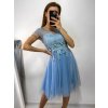 Šaty společenské tylové krátký rukáv dámské (S/M ONE SIZE) ITALSKá MóDA IM9238938/DUR (Velikost S/M/L, Barva bílá)