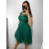 Šaty společenské tylové krátký rukáv dámské (S/M ONE SIZE) ITALSKá MóDA IM9238938/DUR (Velikost S/M/L, Barva bílá)