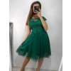 Šaty společenské tylové krátký rukáv dámské (S/M ONE SIZE) ITALSKá MóDA IM9238938/DUR (Velikost S/M/L, Barva bílá)