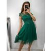 Šaty společenské tylové krátký rukáv dámské (S/M ONE SIZE) ITALSKá MóDA IM9238938/DUR (Velikost S/M/L, Barva bílá)