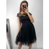Šaty společenské tylové krátký rukáv dámské (S/M ONE SIZE) ITALSKá MóDA IM9238938/DUR (Velikost S/M/L, Barva bílá)