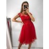 Šaty společenské tylové krátký rukáv dámské (S/M ONE SIZE) ITALSKá MóDA IM9238938/DUR (Velikost S/M/L, Barva bílá)