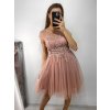 Šaty společenské tylové krátký rukáv dámské (S/M ONE SIZE) ITALSKá MóDA IM9238938/DUR (Velikost S/M/L, Barva bílá)