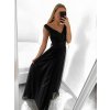 Šaty společenské dlouhé elegantní dámské (S/M ONE SIZE) ITALSKÁ MÓDA IM923MARINA/DU (Velikost S/M/L, Barva Černá)