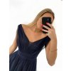Šaty společenské dlouhé elegantní dámské (S/M ONE SIZE) ITALSKÁ MÓDA IM923MARINA/DU (Velikost S/M/L, Barva Černá)