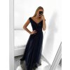 Šaty společenské dlouhé elegantní dámské (S/M ONE SIZE) ITALSKÁ MÓDA IM923MARINA/DU (Velikost S/M/L, Barva Černá)