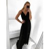 Šaty společenské dlouhé elegantní dámské (S/M ONE SIZE) ITALSKÁ MÓDA IM923SILVIA/DU (Velikost S/M/L, Barva Černá)