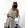 Tunika košilová prodloužená dámské 3/4 rukáv s páskem  (M/L/XL ONE SIZE) ITALSKÁ MÓDA IMM23UN7018/DU