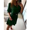 Tunika košilová prodloužená dámské 3/4 rukáv s páskem  (M/L/XL ONE SIZE) ITALSKÁ MÓDA IMM23UN7018/DU