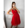 Šaty elegantní společenské na ramínka dámské (S/M ONE SIZE) ITALSKÁ MÓDA IMPSH23C666/DU (Velikost S/M/L, Barva červená)