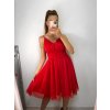Šaty elegantní společenské na ramínka dámské (S/M ONE SIZE) ITALSKÁ MÓDA IMPSH23C666/DU (Velikost S/M/L, Barva červená)