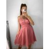 Šaty elegantní společenské na ramínka dámské (S/M ONE SIZE) ITALSKÁ MÓDA IMPSH23C666/DU (Velikost S/M/L, Barva červená)