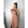 Šaty elegantní na ramínka dámské (S/M ONE SIZE) ITALSKÁ MÓDA IMPSH23658C/DU (Velikost S/M/L, Barva růžová starorůžová)