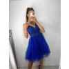 Šaty krátké společenské elegantní plesové dámské (UNI S/M) ITALSKÁ MÓDA IMM21389/DU (Velikost S/M/L, Barva modrá královská)