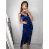 Šaty společenské dlouhé elegantní na ramínka satén dámské (S/M ONE SIZE) ITALSKÁ MÓDA IMPSH236357A/DU (Velikost S/M/L, Barva Černá)