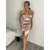 Šaty společenské dlouhé elegantní na ramínka satén dámské (S/M ONE SIZE) ITALSKÁ MÓDA IMPSH236357A/DU (Velikost S/M/L, Barva Černá)