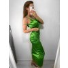 Šaty společenské dlouhé elegantní na ramínka satén dámské (S/M ONE SIZE) ITALSKÁ MÓDA IMPSH236357A/DU (Velikost S/M/L, Barva Černá)