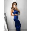 Šaty společenské dlouhé elegantní na ramínka satén dámské (S/M ONE SIZE) ITALSKÁ MÓDA IMPSH236357A/DU (Velikost S/M/L, Barva Černá)