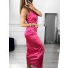 Šaty společenské dlouhé elegantní na ramínka satén dámské (S/M ONE SIZE) ITALSKÁ MÓDA IMPSH236357A/DU (Velikost S/M/L, Barva Černá)