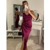 Šaty společenské dlouhé elegantní na ramínka satén dámské (S/M ONE SIZE) ITALSKÁ MÓDA IMPSH236357A/DU (Velikost S/M/L, Barva Černá)