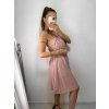 Šaty elegantní společenské na ramínka dámské (S/M ONE SIZE) ITALSKÁ MÓDA IMPSH23ROMA/DU (Velikost S/M/L, Barva růžová starorůžová)