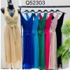 Šaty elegantní dlouhé na ramínka šifonové dámské (S/M ONE SIZE) ITALSKÁ MODA IMM22Q52303/DU (Velikost S/M/L, Barva Černá)