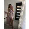 Šaty elegantní dlouhé na ramínka šifonové dámské (S/M ONE SIZE) ITALSKÁ MODA IMM22Q52303/DU (Velikost S/M/L, Barva Černá)