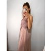 Šaty elegantní dlouhé na ramínka šifonové dámské (S/M ONE SIZE) ITALSKÁ MODA IMM22Q52303/DU (Velikost S/M/L, Barva Černá)