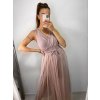 Šaty elegantní dlouhé na ramínka šifonové dámské (S/M ONE SIZE) ITALSKÁ MODA IMM22Q52303/DU (Velikost S/M/L, Barva Černá)