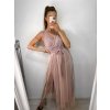 Šaty elegantní dlouhé na ramínka šifonové dámské (S/M ONE SIZE) ITALSKÁ MODA IMM22Q52303/DU (Velikost S/M/L, Barva Černá)