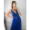 Šaty elegantní dlouhé na ramínka šifonové dámské (S/M ONE SIZE) ITALSKÁ MODA IMM22Q52303/DU (Velikost S/M/L, Barva Černá)