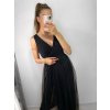Šaty elegantní dlouhé na ramínka šifonové dámské (S/M ONE SIZE) ITALSKÁ MODA IMM22Q52303/DU (Velikost S/M/L, Barva Černá)