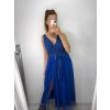 Šaty elegantní dlouhé na ramínka šifonové dámské (S/M ONE SIZE) ITALSKÁ MODA IMM22Q52303/DU (Velikost S/M/L, Barva Černá)