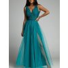 Šaty elegantní dlouhé na ramínka šifonové dámské (S/M ONE SIZE) ITALSKÁ MODA IMM22Q52303/DU (Velikost S/M/L, Barva Černá)