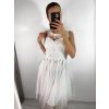 Šaty elegantní plesové bez rukávu krajka dámské (uni s/m) ITALSKá MóDA IM921BELLA/DU (Velikost S/M/L, Barva bílá)
