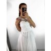 Šaty elegantní plesové bez rukávu krajka dámské (uni s/m) ITALSKá MóDA IM921BELLA/DU (Velikost S/M/L, Barva bílá)