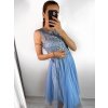 Šaty elegantní plesové bez rukávu krajka dámské (uni s/m) ITALSKá MóDA IM921BELLA/DU (Velikost S/M/L, Barva bílá)