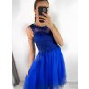 Šaty elegantní plesové bez rukávu krajka dámské (uni s/m) ITALSKá MóDA IM921BELLA/DU (Velikost S/M/L, Barva bílá)