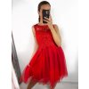Šaty elegantní plesové bez rukávu krajka dámské (uni s/m) ITALSKá MóDA IM921BELLA/DU (Velikost S/M/L, Barva bílá)