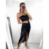 Šaty dlouhé elegantní carmen dámské (S/M ONE SIZE) ITALSKÁ MÓDA IMPBB23A3826/DU (Velikost S/M/L, Barva Černá)
