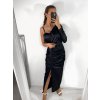 Šaty dlouhý rukáv dámské (S/M ONE SIZE) ITALSKÁ MÓDA IMPBB23A116211/DU (Velikost S/M/L, Barva Černá)