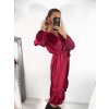 Šaty saténové dlouhý rukáv dámské (S/M ONE SIZE) ITALSKÁ MÓDA IMWD23101/DU (Velikost S/M/L, Barva Černá)