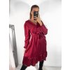 Šaty saténové dlouhý rukáv dámské (S/M ONE SIZE) ITALSKÁ MÓDA IMWD23101/DU (Velikost S/M/L, Barva Černá)
