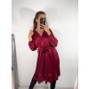 Šaty saténové dlouhý rukáv dámské (S/M ONE SIZE) ITALSKÁ MÓDA IMWD23101/DU (Velikost S/M/L, Barva Černá)