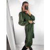 Šaty saténové dlouhý rukáv dámské (S/M ONE SIZE) ITALSKÁ MÓDA IMWD23101/DU (Velikost S/M/L, Barva Černá)
