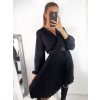 Šaty skládané s páskem dlouhý rukáv dámské (S/M ONE SIZE) ITALSKÁ MÓDA IMWGZ23105/DU (Velikost S/M/L, Barva bílá)
