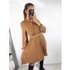Šaty skládané s páskem dlouhý rukáv dámské (S/M ONE SIZE) ITALSKÁ MÓDA IMWGZ23105/DU (Velikost S/M/L, Barva bílá)